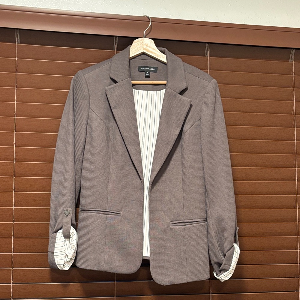 41 Hawthorn Gray Blazer with Striped Lining